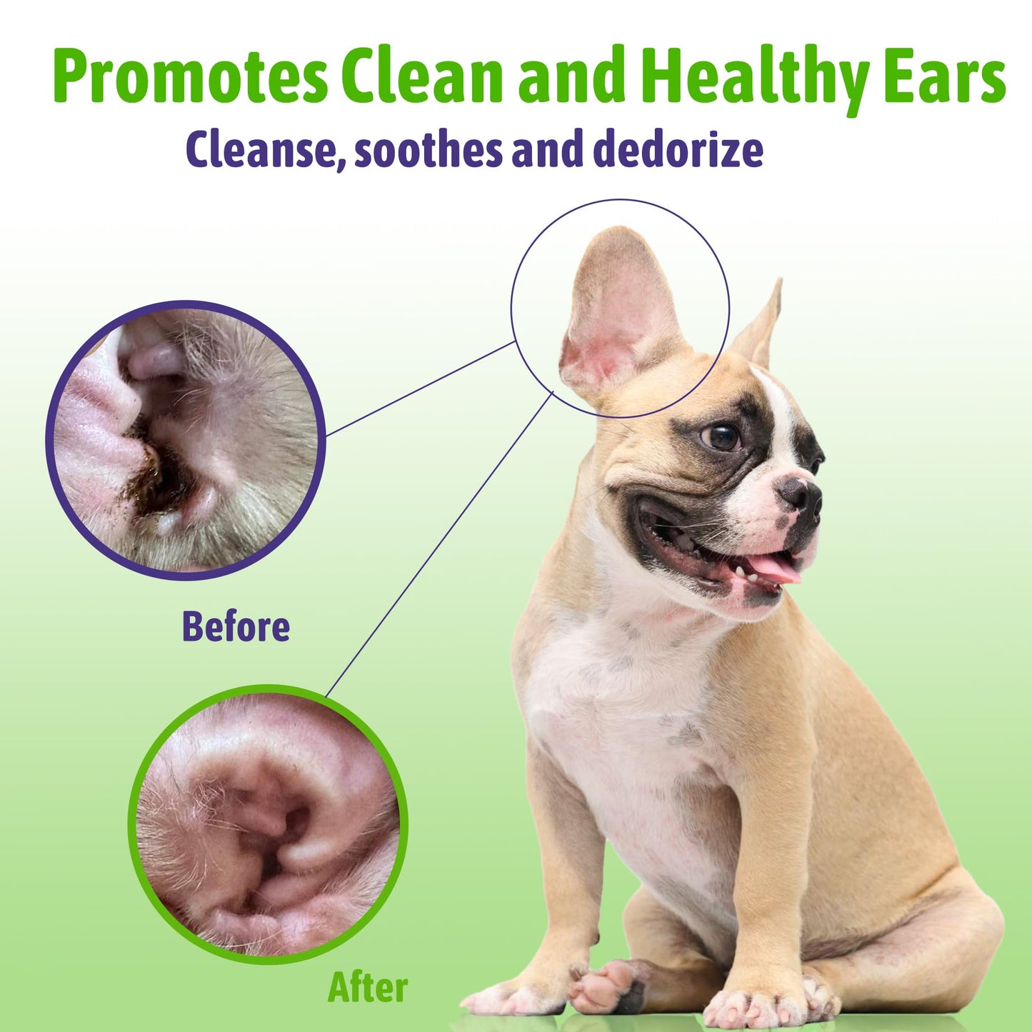 Pet Ear Cleaning Wipes (100 ct): Gentle Optic Cleanser for Dogs & Cats