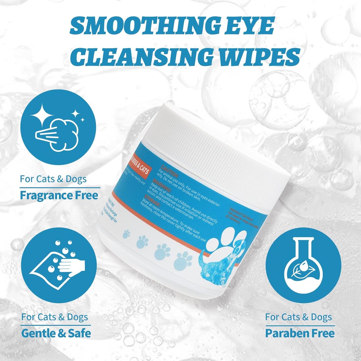 Pet Eye Wipes (120 ct): Tear Stain Remover for Dogs & Cats