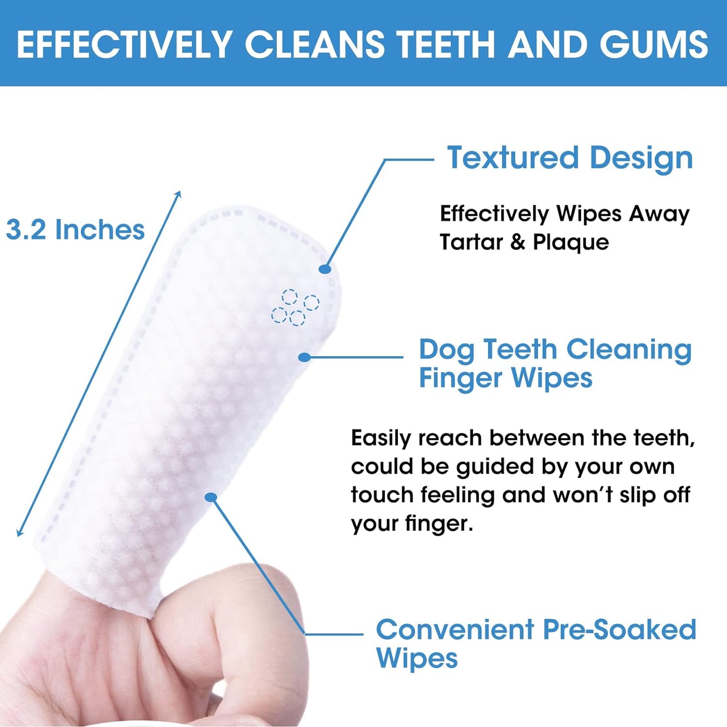 Pet Dental Care Wipes (50 ct): Natural Teeth Cleaning for Dogs & Cats