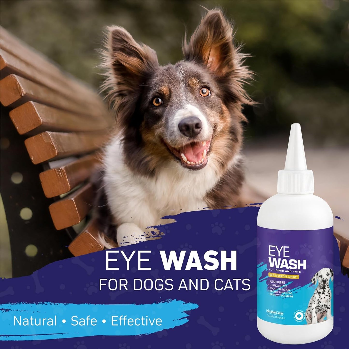 Veksun Pet Eye Wash - Gentle Formula for Dogs & Cats, 200 ML