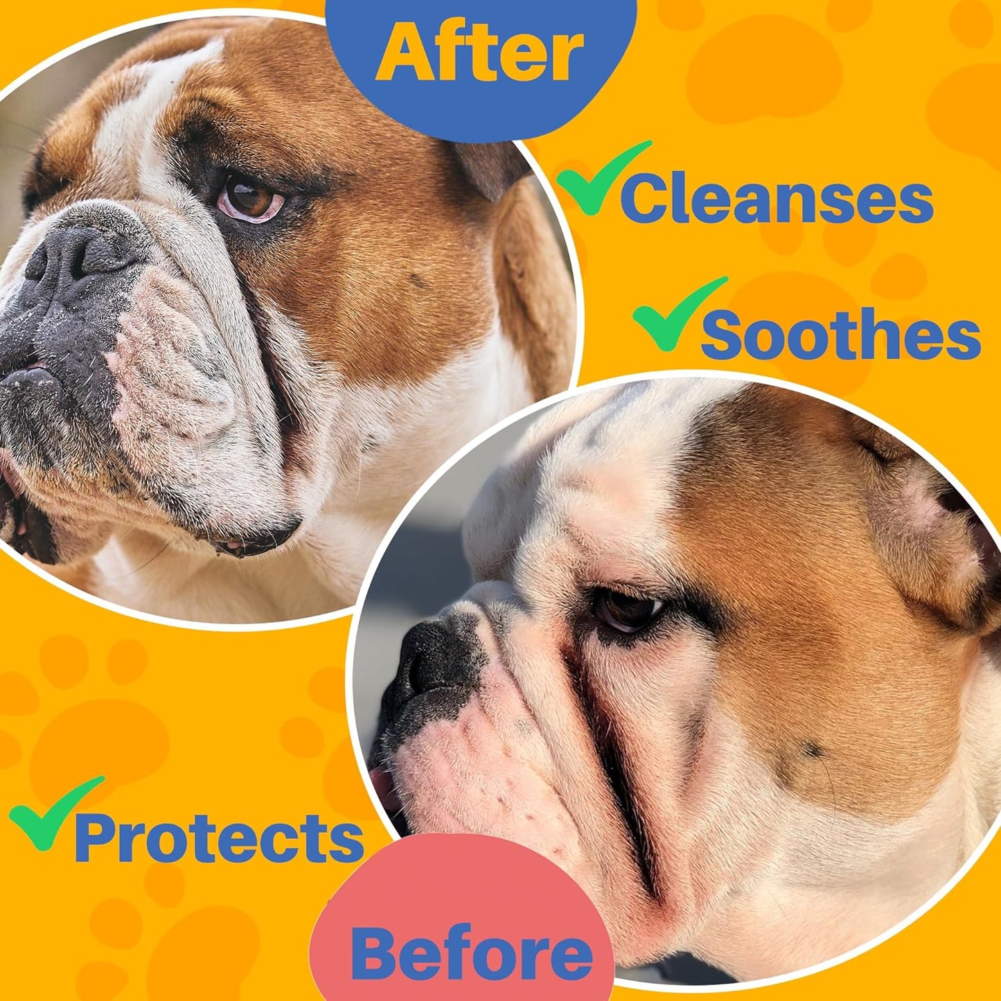 French Bulldog Wrinkle Wipes - 100 Count, 3.15in, Plant-Based Formula